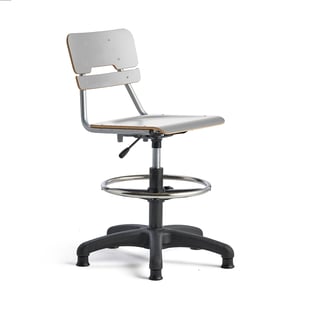 Stuhl LEGERE höhenverstellbar, kleine Sitzfläche, mit Gleitfüßen, H 500-690 mm, grau