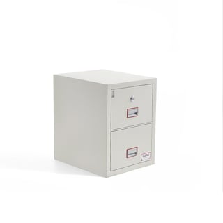 Ognioodporna szafka kartotekowa COVER, 120 min., 2 szuflady, zamek na klucz, 824x570x700 mm