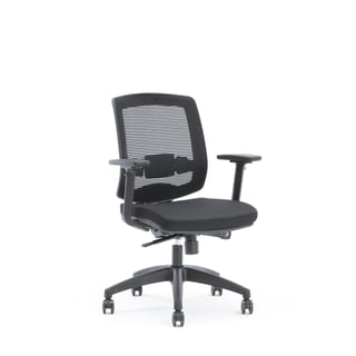 Kancelárska stolička STANLEY, sieťovina, čierna, vrátane opierok rúk