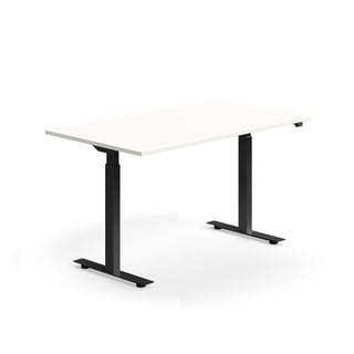 Augstumā regulējams galds, taisnstūra, 1400x800 mm, melns rāmis, balts