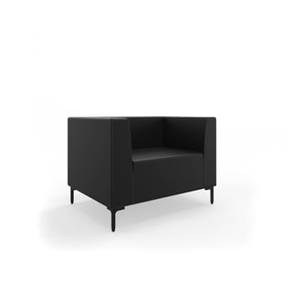 Armchair, artificial leather,black