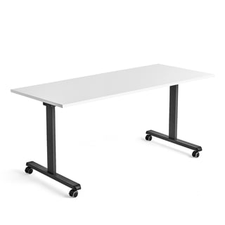 Mobilais konferenču galds INSTANT ar atlokāmu augšdaļu, 1600x800 mm, antracīts, balts