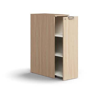 Lockable side cabinet QBUS, right-hand incl. handle, 1250x400x800 mm, oak
