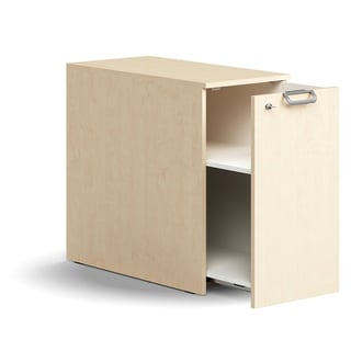 Lockable side cabinet QBUS, right-hand incl. handle, 740x400x800 mm, birch