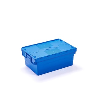 Transport plastic box GAYLE, 600x400x250 mm, 46 L, blue