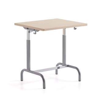 School desk 182, silver, beige linoleum