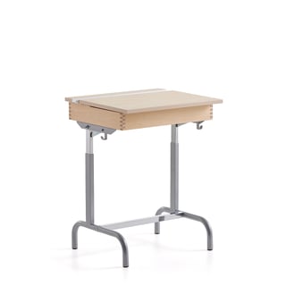School desk 188, silver, beige linoleum