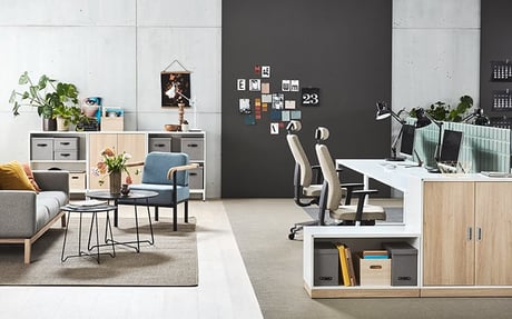 Det trendiga kontoret kombinerar stil och personlighet