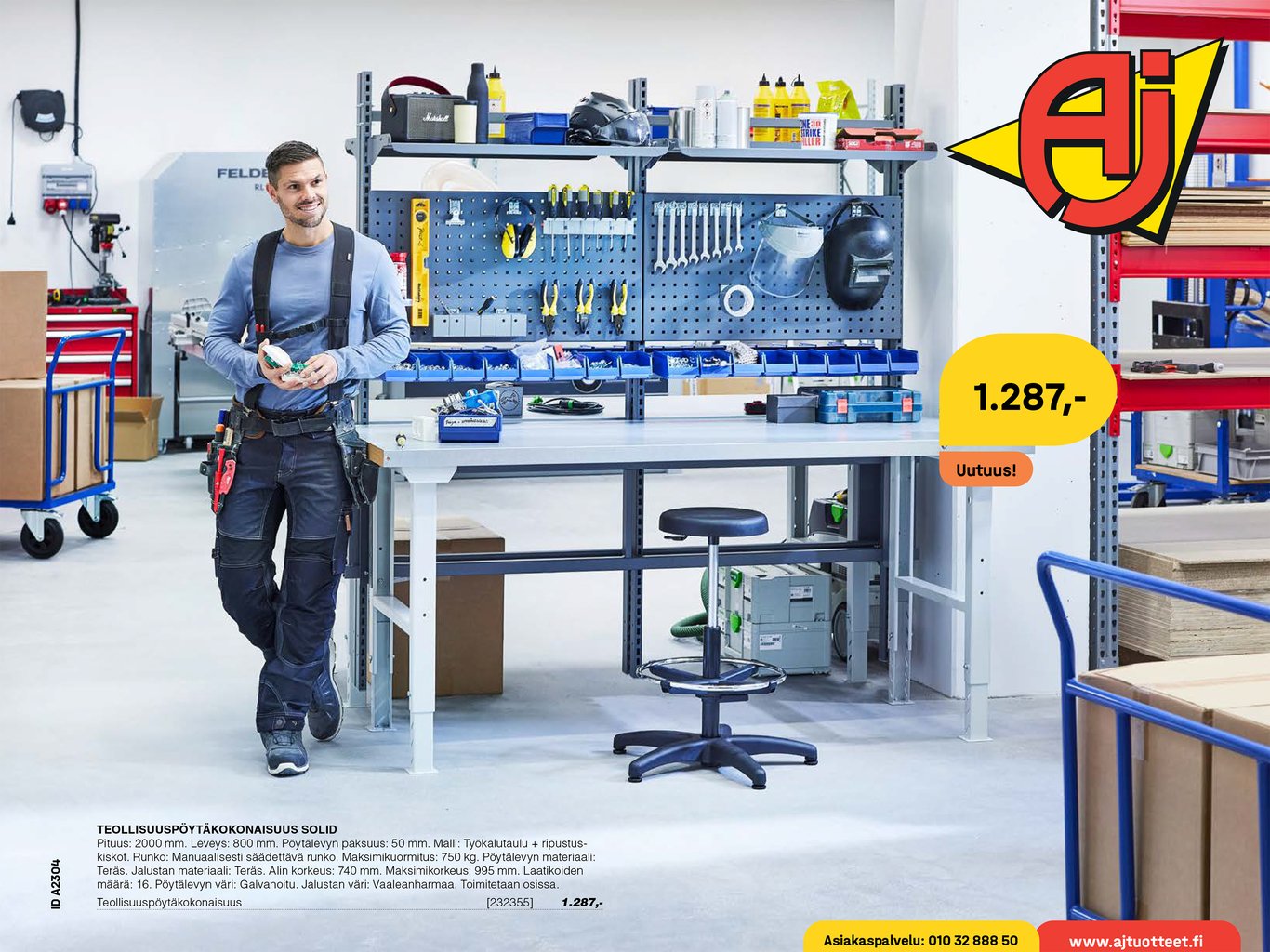 Kalusteet ja välineet työpajaan ja teollisuuteen