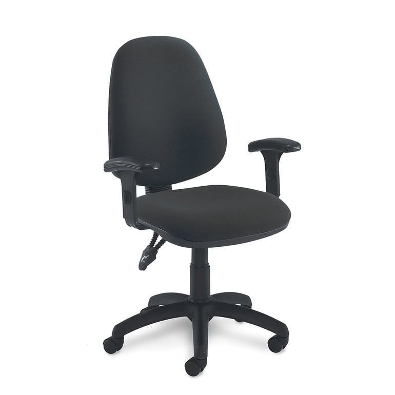 Black budget office chair on white background