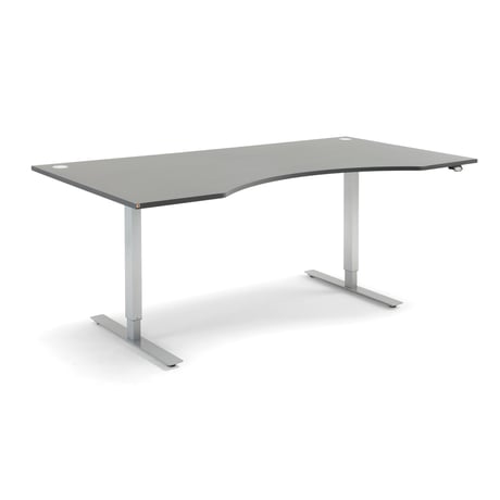 Desk with ergonomic double wave