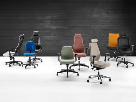 Různé typy kancelářských židlí