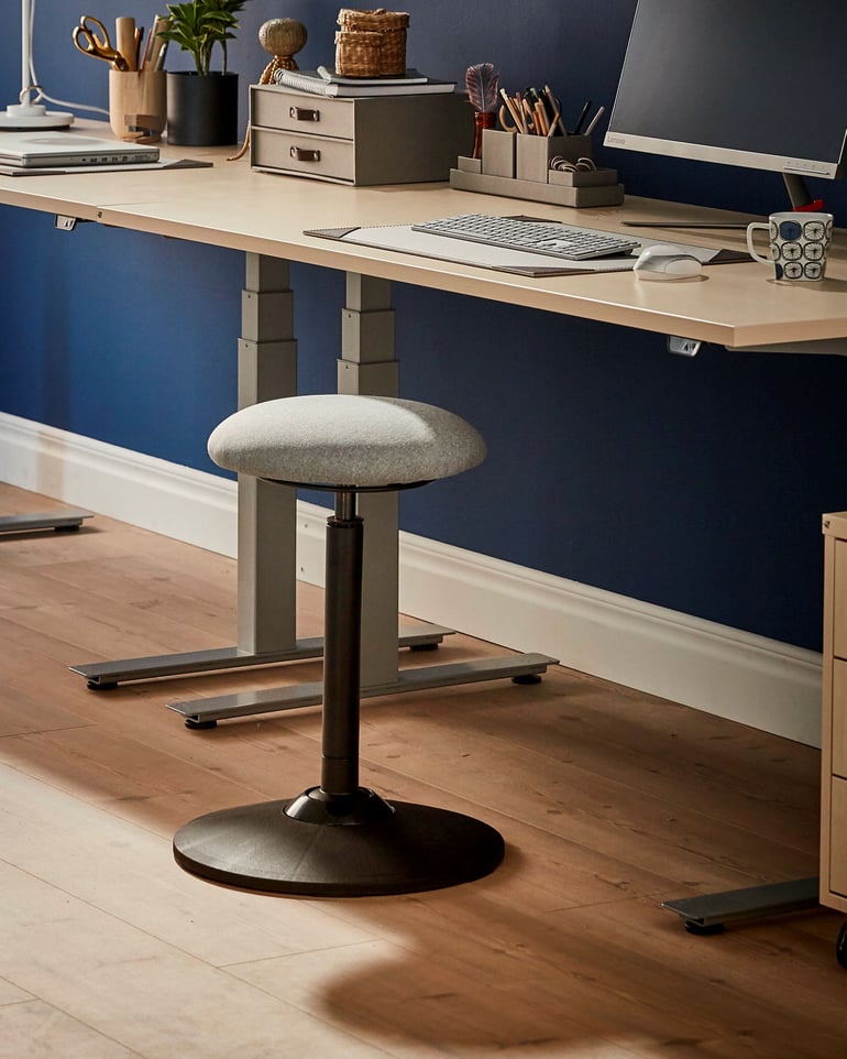 Balancing stool in a home office