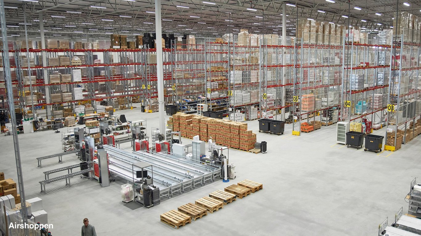 Warehouse interior featuring pallet racking and despatch area