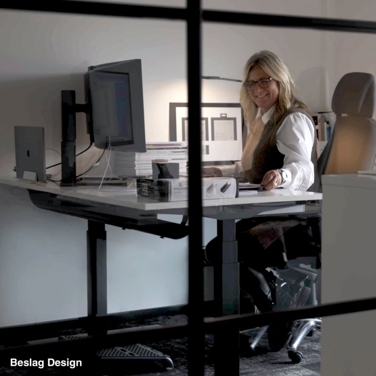 Woman sitting at a desk working