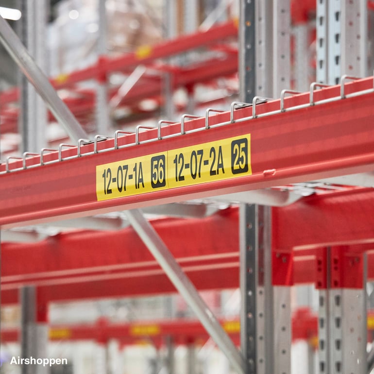 Close up of pallet racking