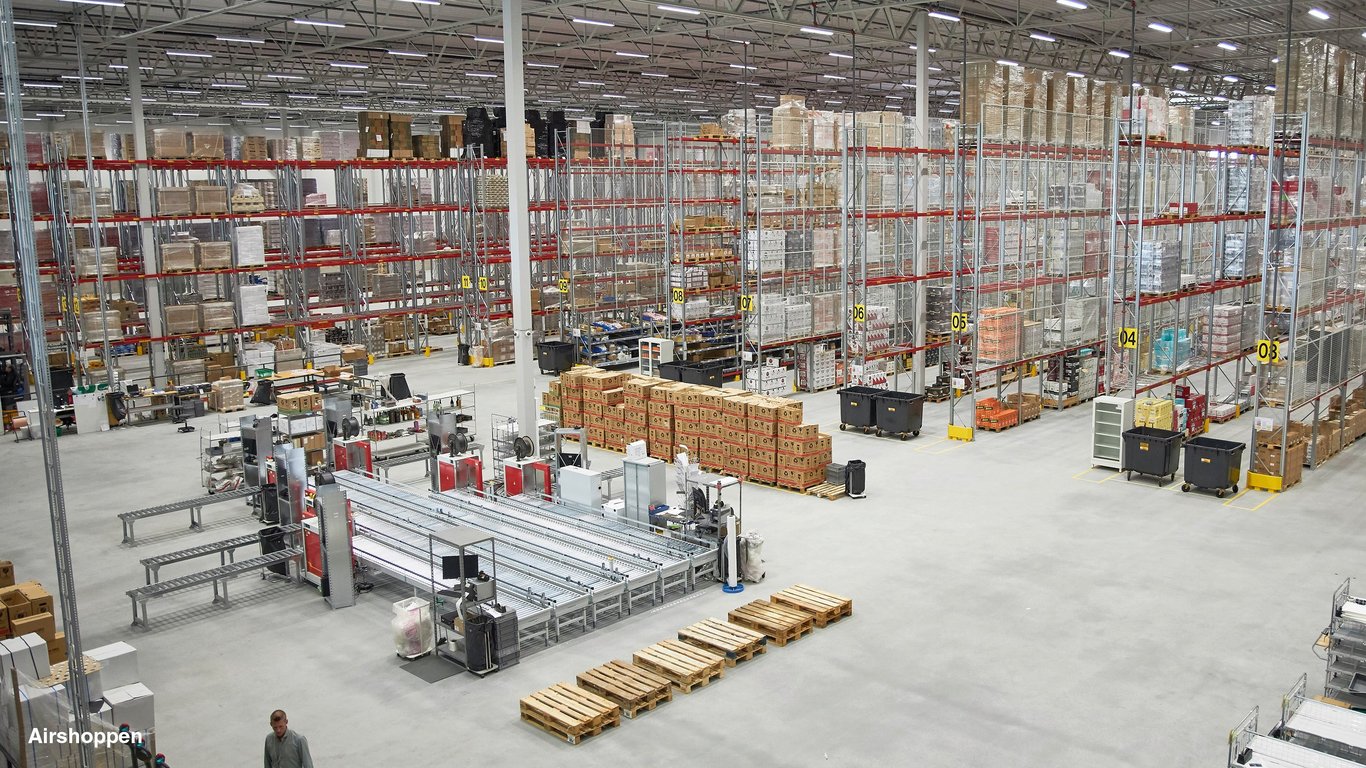 Warehouse interior featuring pallet racking and despatch area