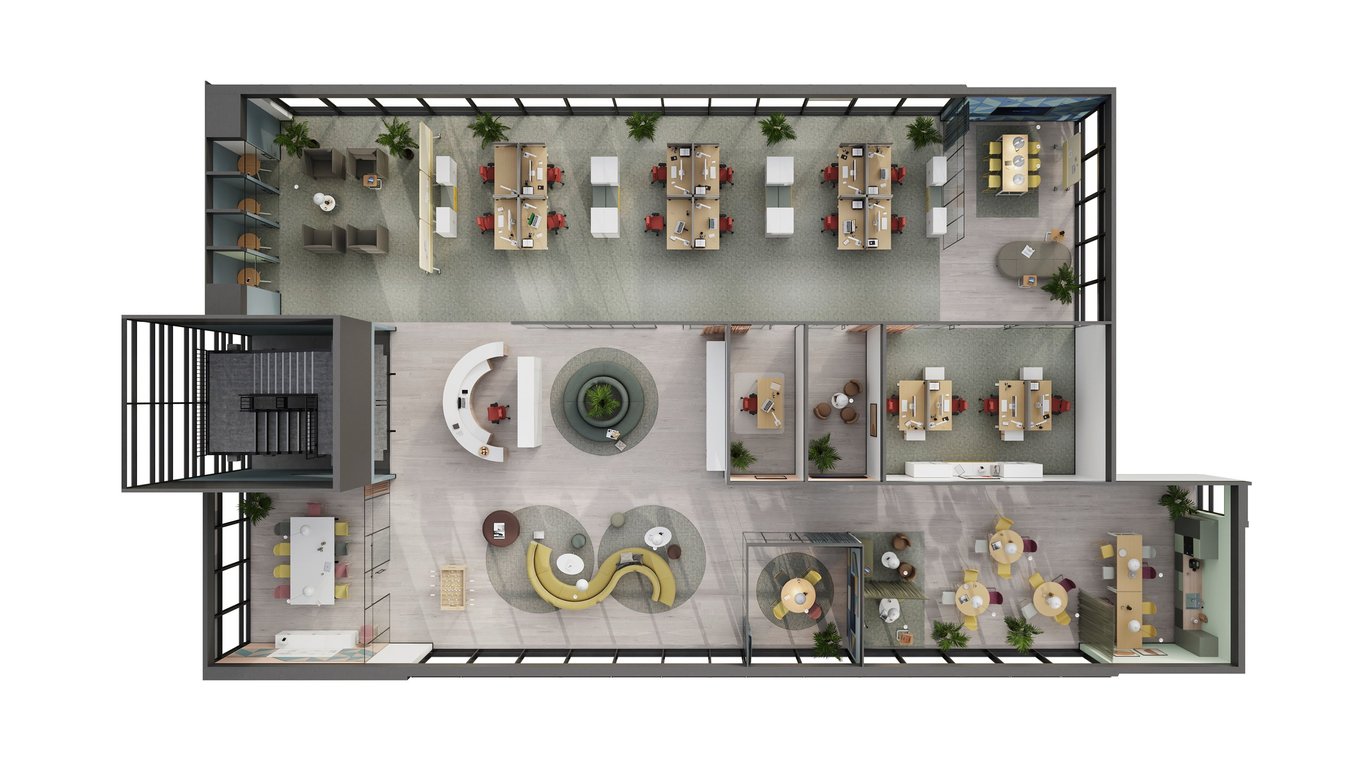 2D office floor plan