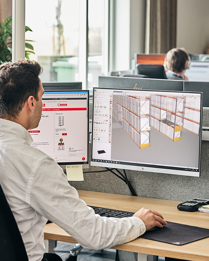 Person sitting at computer working