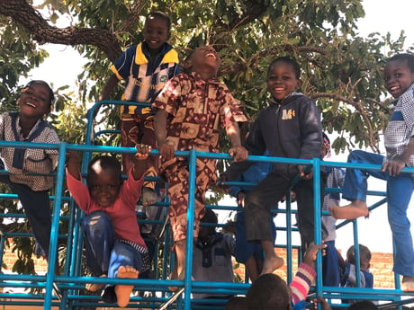 Children on a climbing frame