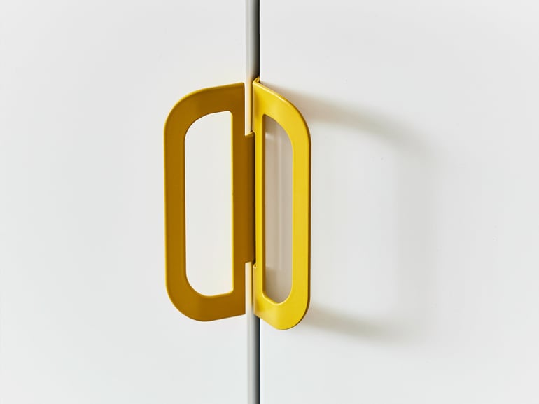 Yellow cabinet handles