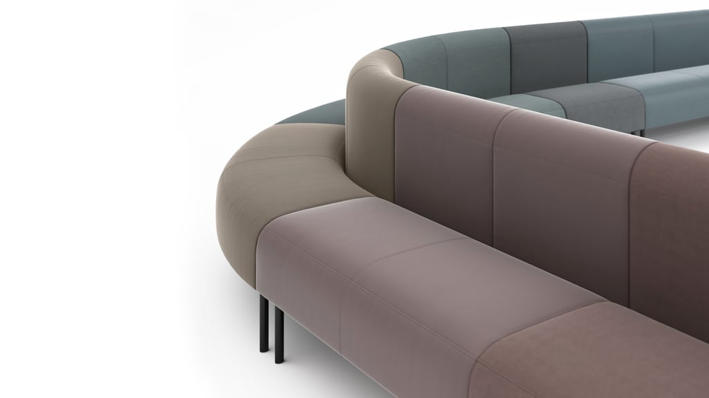 Duga zakrivljena modularna sofa u raznim bojama