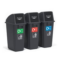 Set of three recyclign bins