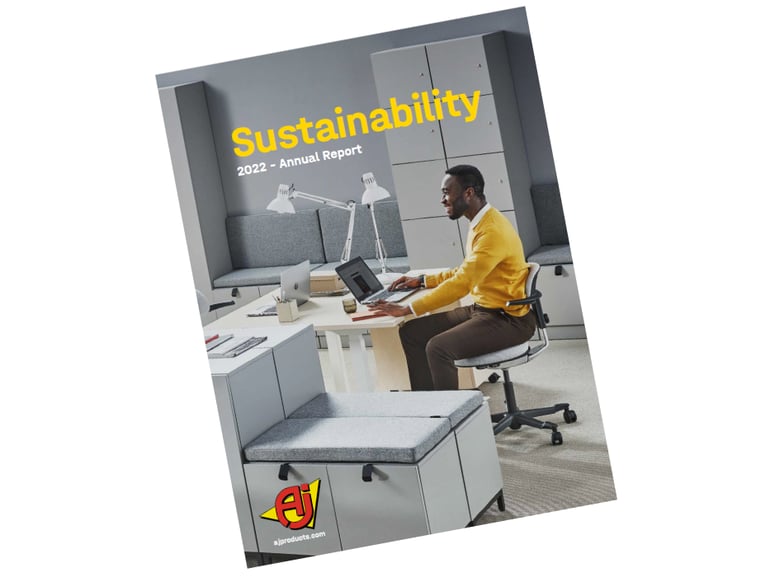 Przednia okładka broszury zawierającej raport na temat zrównoważonego rozwoju